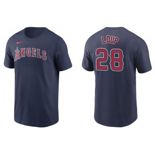 Men's Los Angeles Angels Aaron Loup Navy Name & Number T-Shirt
