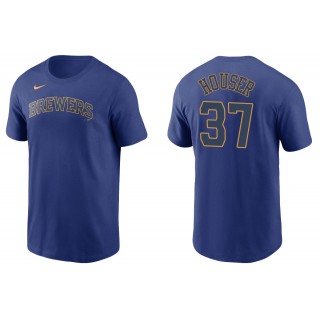 Men's Milwaukee Brewers Adrian Houser Royal Name & Number T-Shirt
