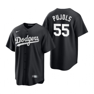Albert Pujols Dodgers Nike Black White Replica Jersey
