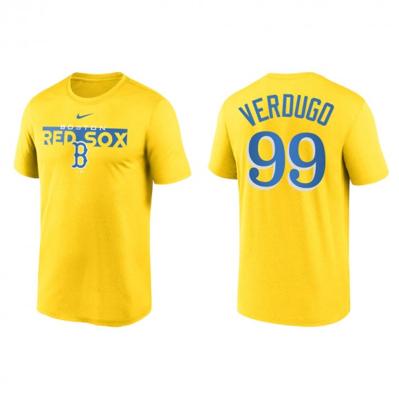 Alex Verdugo Boston Red Sox 2022 City Connect Legend T-Shirt Yellow
