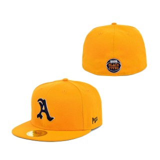 Alpha Physical Culture Club Physical Culture Black Fives Fitted Hat Orange