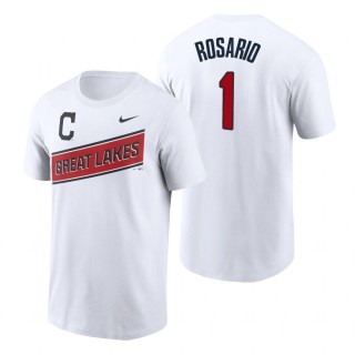 Amed Rosario Indians 2021 Little League Classic White T-Shirt