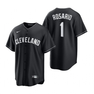 Amed Rosario Indians Nike Black White Replica Jersey