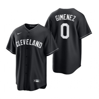 Andres Gimenez Indians Nike Black White Replica Jersey