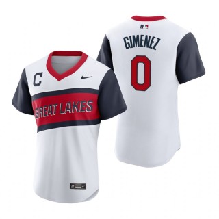 Indians Andres Gimenez Nike White 2021 Little League Classic Jersey