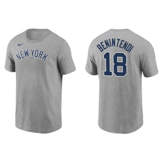 Men's New York Yankees Andrew Benintendi Gray Name & Number Nike T-Shirt