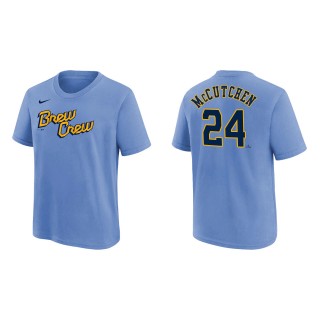 Andrew McCutchen Youth Brewers Powder Blue 2022 City Connect Name & Number T-Shirt