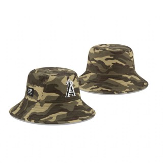 Los Angeles Angels Camo 2021 Armed Forces Day Bucket Hat