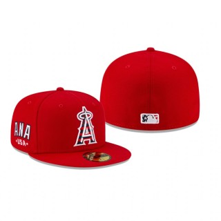 Angels Red 4th of July 59FIFTY Fitted Hat