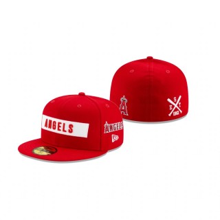 Angels Red Boxed Wordmark 59FIFTY Fitted Hat