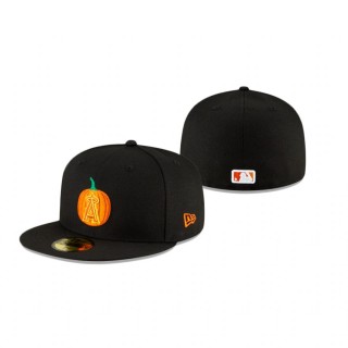 Angels Carved Pumpkins Black 59Fifty Fitted Cap