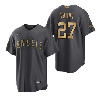 Men's Mike Trout Los Angeles Angels American League Charcoal 2022 MLB All-Star Game Replica Jersey