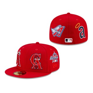 Los Angeles Angels Patch Pride 59FIFTY Fitted Hat Red