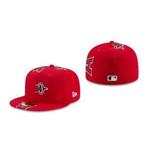 Angels Pieced Logo Red 59FIFTY Fitted New Era Hat