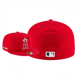Men's Los Angeles Angels Red MLB 150th Anniversary Patch 59FIFTY Fitted Hat