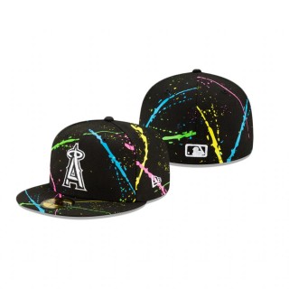 Los Angeles Angels Black Streakpop 59FIFTY Fitted Hat