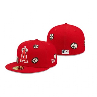 Los Angeles Angels Red UV Activated Sunlight Pop 59FIFTY Fitted Hat