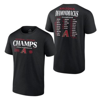 Arizona Diamondbacks Black 2023 National League Champions Roster T-Shirt
