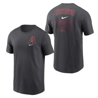 Arizona Diamondbacks Charcoal Logo Sketch Bar T-Shirt