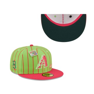 Arizona Diamondbacks Pink Green MLB x Big League Chew Wild Pitch Watermelon Flavor Pack 59FIFTY Fitted Hat