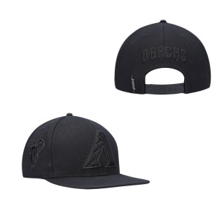 Men's Arizona Diamondbacks Pro Standard Black Triple Black Wool Snapback Hat
