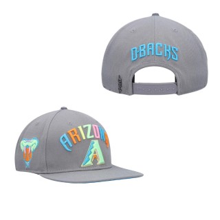 Arizona Diamondbacks Pro Standard Washed Neon Snapback Hat Gray