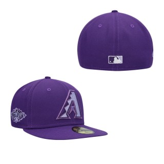 Men's Arizona Diamondbacks Purple Lavender Undervisor 59FIFTY Snapback Hat