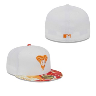 Arizona Diamondbacks White Orange Flamingo 59FIFTY Fitted Hat