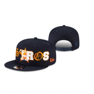 Houston Astros Navy Mixed Font 9Fifty Snapback Hat