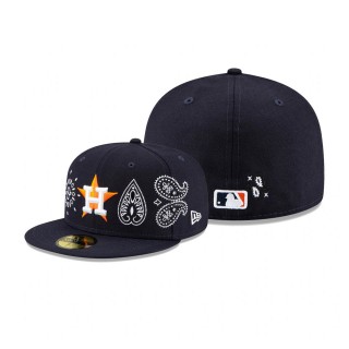 Astros Paisley Elements 59FITY Fitted Navy Hat