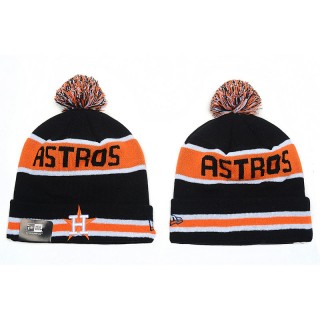 Male Houston Astros Orange Clubhouse Cuffed Knit Hat With Pom