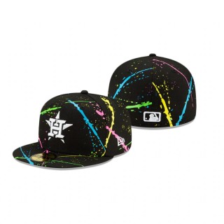 Houston Astros Black Streakpop 59FIFTY Fitted Hat