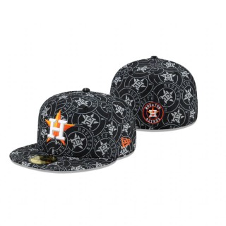 Astros Black Team Print Hat