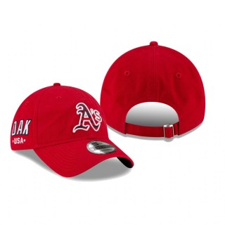 Oakland Athletics Red 4th of July 9TWENTY Adjustable Hat