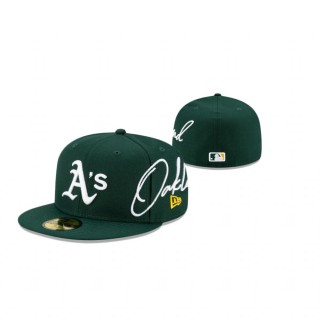 Athletics Green Cursive Hat
