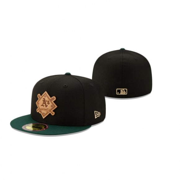 Athletics Black Debossed 59Fifty Fitted Hat