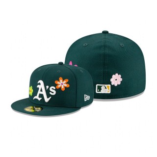 Athletics Chain Stitch Floral 59FITY Fitted Green Hat