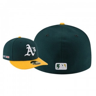 Men's Oakland Athletics Green Yellow MLB 150th Anniversary Patch Low Profile 59FIFTY Fitted Hat
