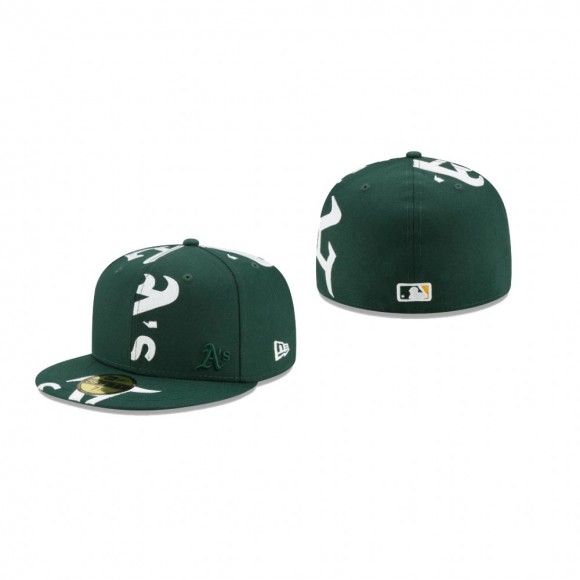 Athletics Pieced Logo Green 59FIFTY Fitted New Era Hat