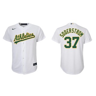 Youth Tyler Soderstrom Athletics White Replica Home Jersey