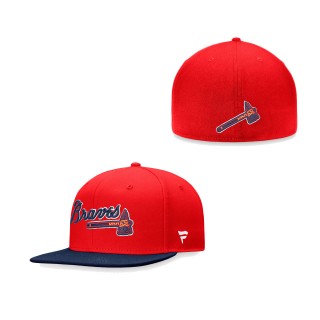 Atlanta Braves Fanatics Branded Iconic Multi Patch Fitted Hat Red Navy