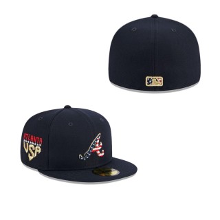 Atlanta Braves Navy 2023 Fourth of July 59FIFTY Fitted Hat
