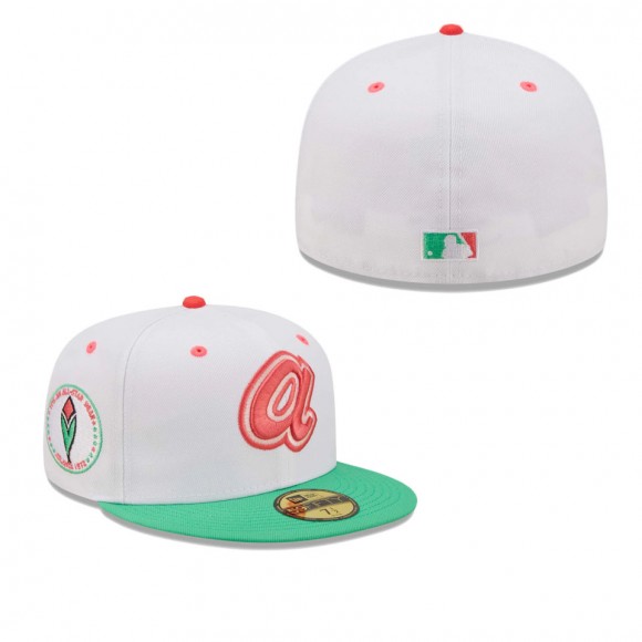 Men's Atlanta Braves White Green 1972 MLB All-Star Game Watermelon Lolli 59FIFTY Fitted Hat
