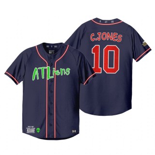Atlanta Braves Chipper Jones Navy Outkast 25th Anniversary Baseball Atliens Jersey