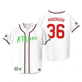 Atlanta Braves Ian Anderson White Outkast 25th Anniversary Baseball Atliens Jersey
