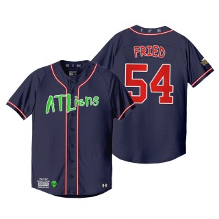 Atlanta Braves Max Fried Navy 25th Anniversary Outkast Atliens Jersey