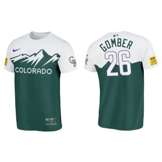 Austin Gomber Colorado Rockies Green 2022 City Connect T-Shirt