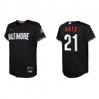 Austin Hays Youth Baltimore Orioles Black 2023 City Connect Replica Jersey