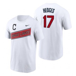 Austin Hedges Indians 2021 Little League Classic White T-Shirt