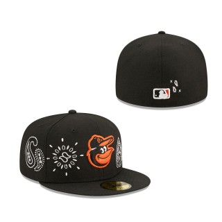 Men's Baltimore Orioles Black Paisley Elements 59FIFTY Fitted Hat